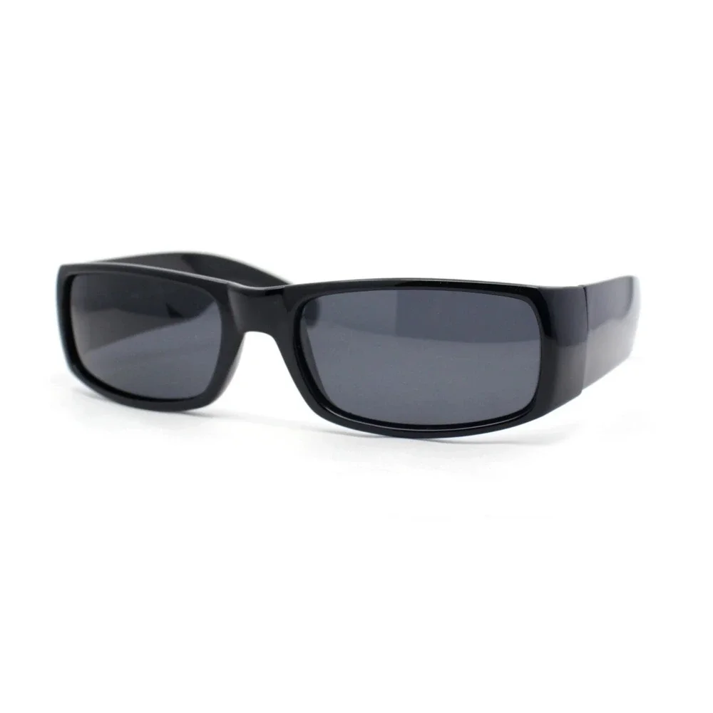 Mens Retro Rectangular Sunglasses Classic‎ Fashion Gangster Shades Square Cholo